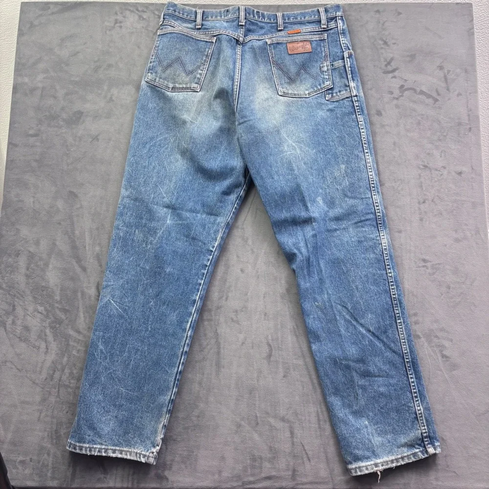 Wrangler FR Flame Resistant Relaxed Fit Jeans Mens 38x34 Blue Denim FR31MWZ